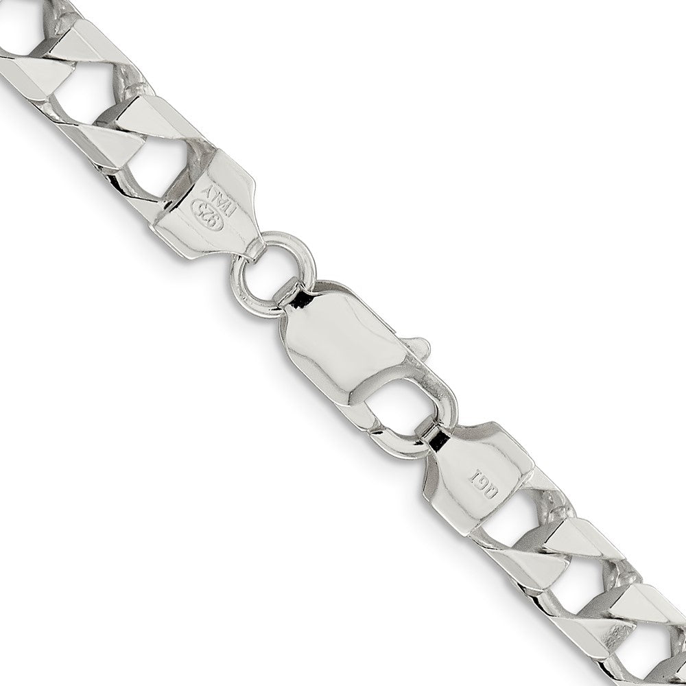 22 Inch Sterling Silver 7.2mm D/C Square Curb Chain Necklace