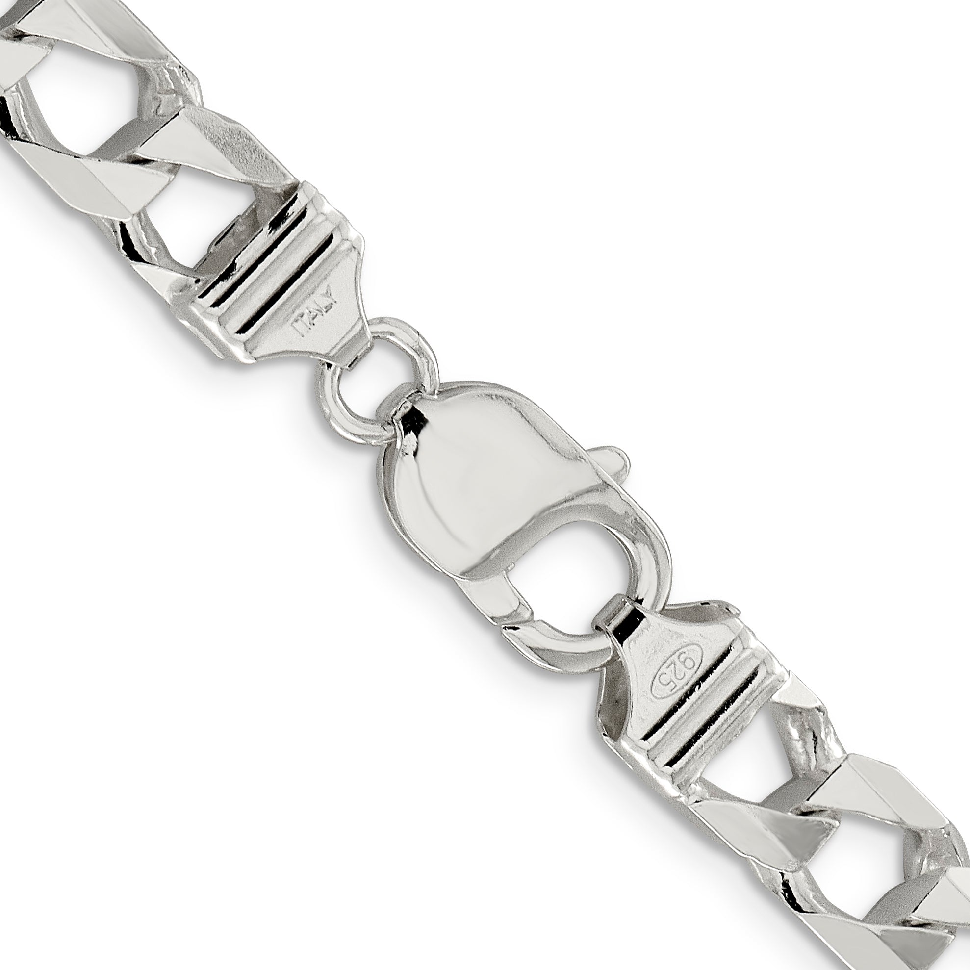 26 Inch Sterling Silver 8.6mm D/C Square Curb Chain