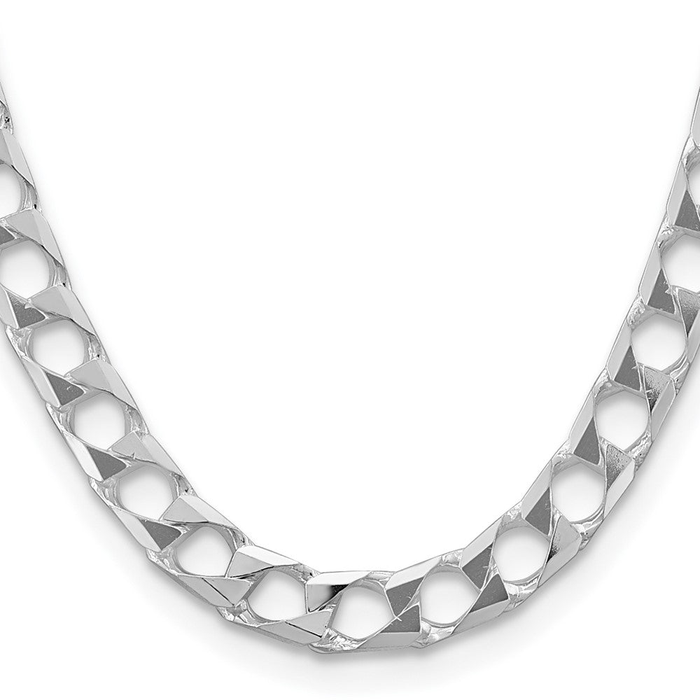 22 Inch Sterling Silver 10.3mm D/C Square Curb Chain Necklace