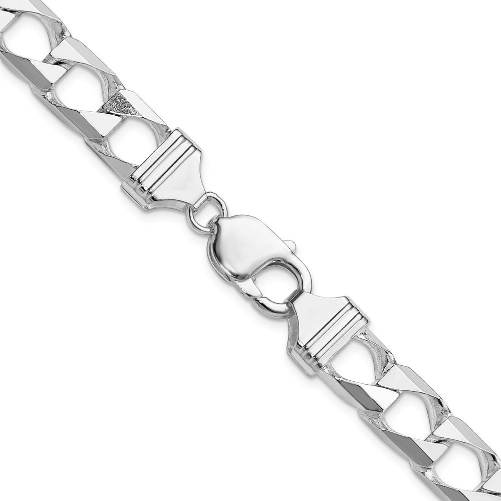 22 Inch Sterling Silver 10.3mm D/C Square Curb Chain Necklace