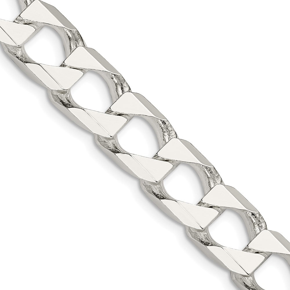 20 Inch Sterling Silver 10.3mm D/C Square Curb Chain Necklace