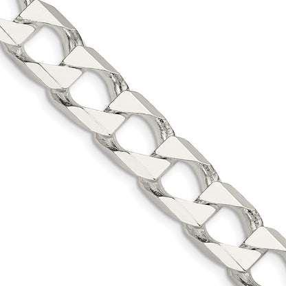 20 Inch Sterling Silver 10.3mm D/C Square Curb Chain Necklace