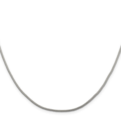 16 Inch Sterling Silver 1.25mm Diamond-Cut Round Franco Chain