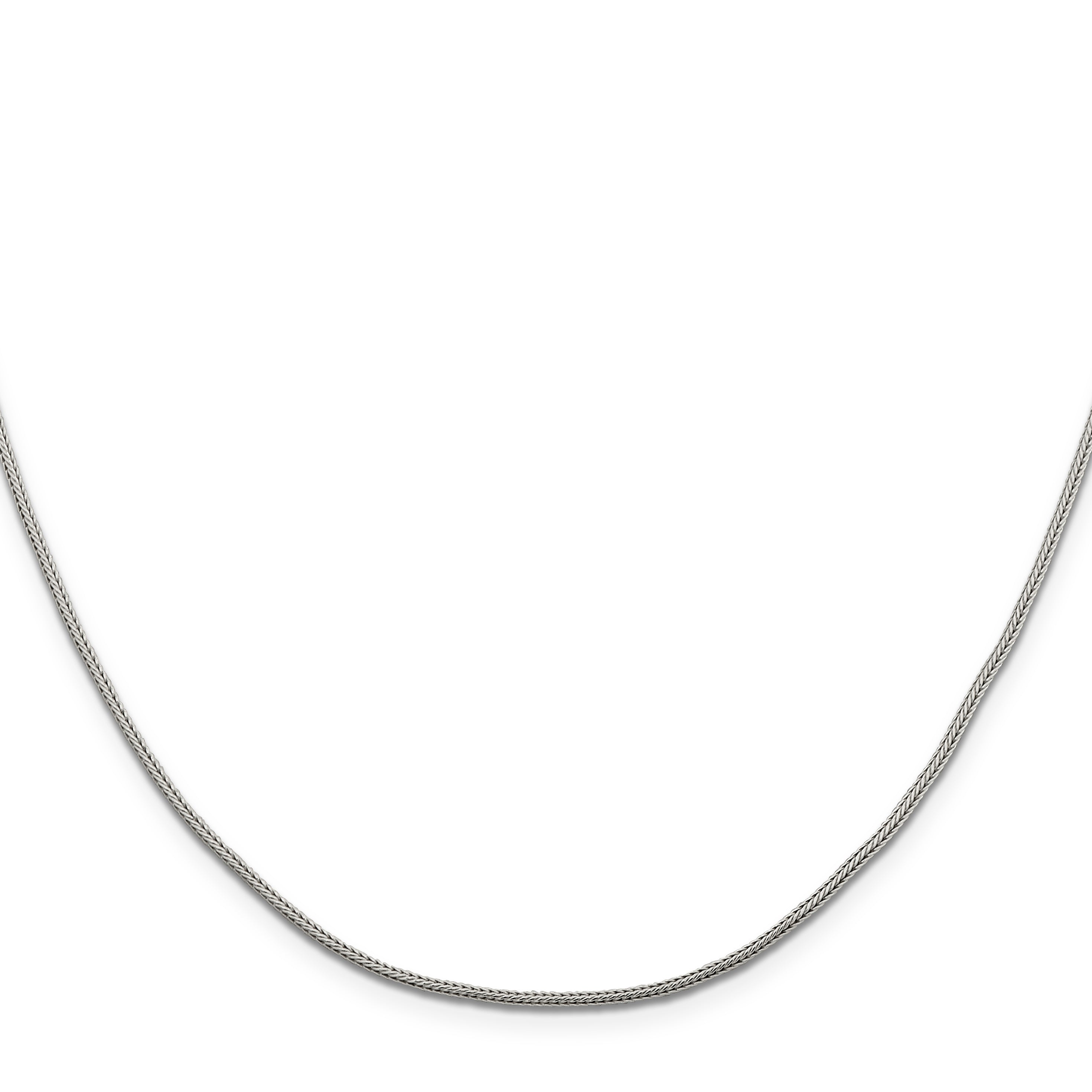 18 Inch Sterling Silver 1.25mm Diamond-Cut Round Franco Chain
