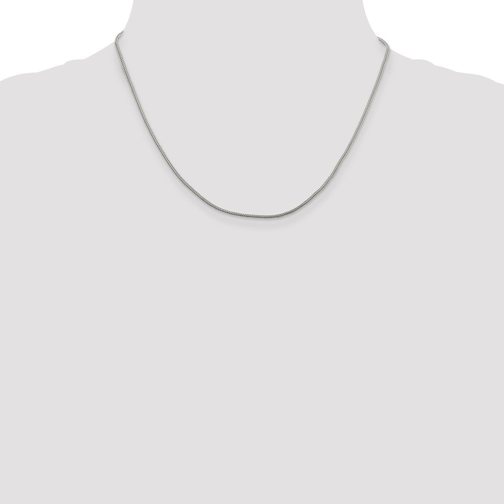 18 Inch Sterling Silver 1.25mm Diamond-Cut Round Franco Chain Necklace