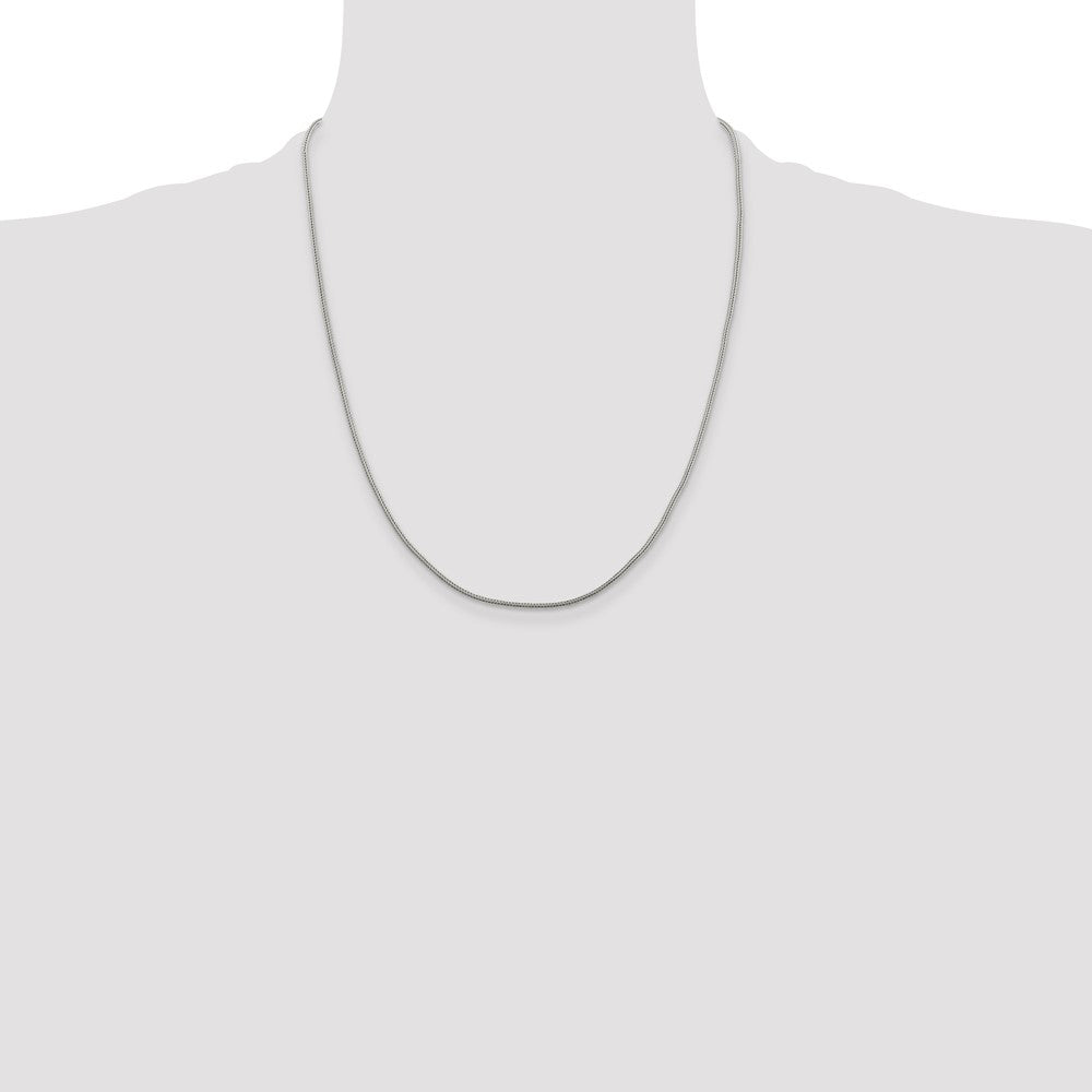 22 Inch Sterling Silver 1.25mm Diamond-Cut Round Franco Chain W/4In Ext.