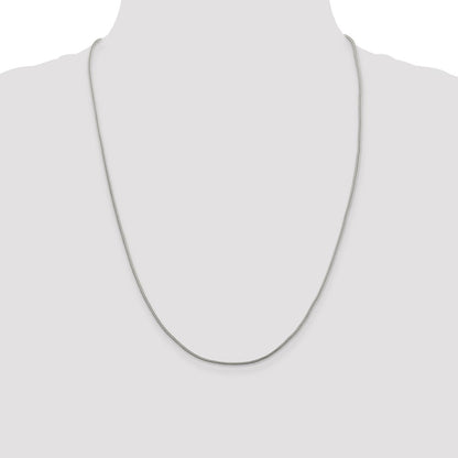 24 Inch Sterling Silver 1.25mm Diamond-Cut Round Franco Chain Necklace