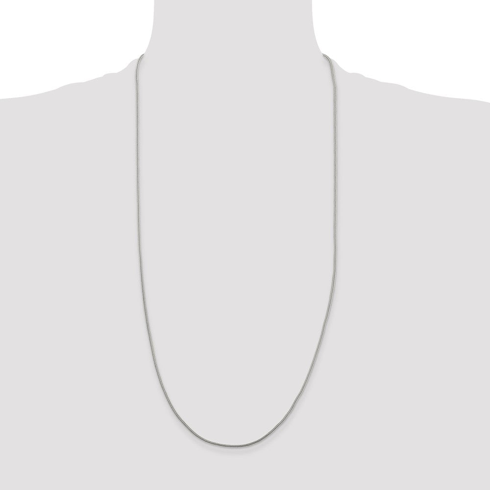 30 Inch Sterling Silver 1.25mm Diamond-Cut Round Franco Chain Necklace