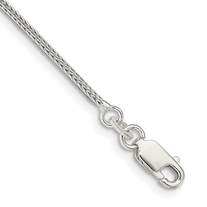 8 Inch Sterling Silver 1.25mm Diamond-Cut Round Franco Chain Bracelet