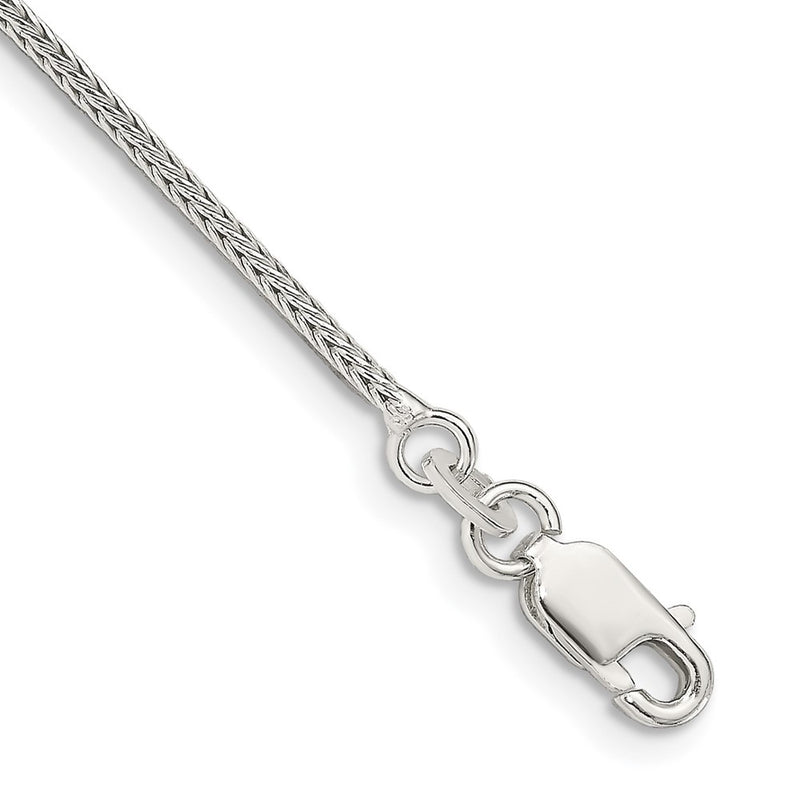 8 Inch Sterling Silver 1.25mm Diamond-Cut Round Franco Chain Bracelet