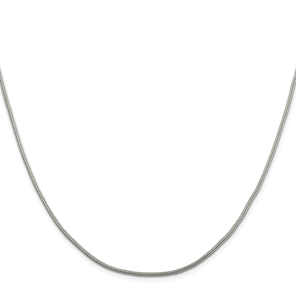 Sterling Silver Rhodium-Plated 1.25mm Diamond-Cut Round Franco Chain w/2in