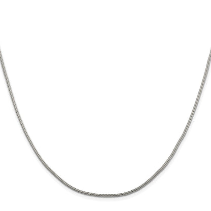 Sterling Silver Rhodium-Plated 1.25mm Diamond-Cut Round Franco Chain w/2in