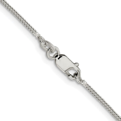 Sterling Silver Rhodium-Plated 1.25mm Diamond-Cut Round Franco Chain w/2in