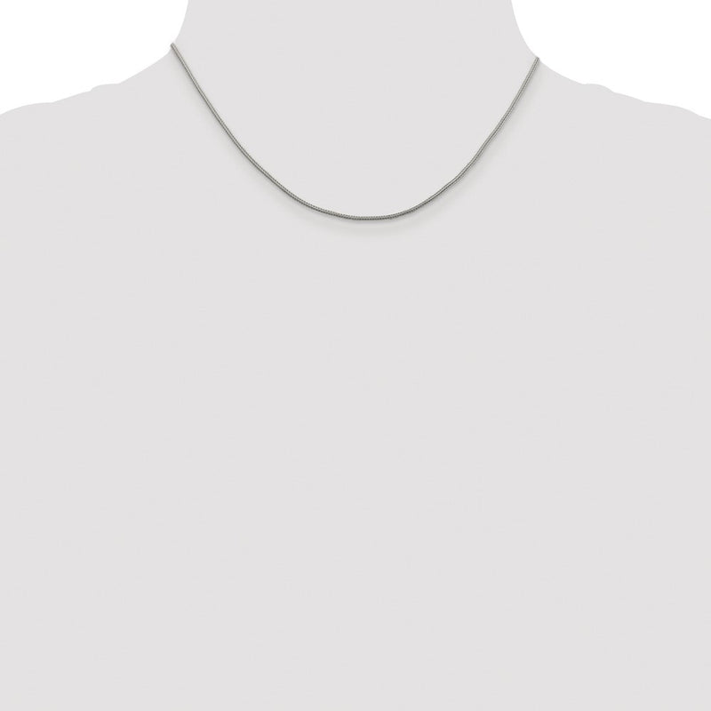 Sterling Silver Rhodium-Plated 1.25mm Diamond-Cut Round Franco Chain