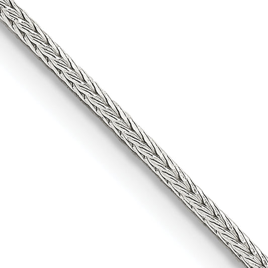 18 Inch Sterling Silver 1.25mm Diamond-Cut Round Franco Chain
