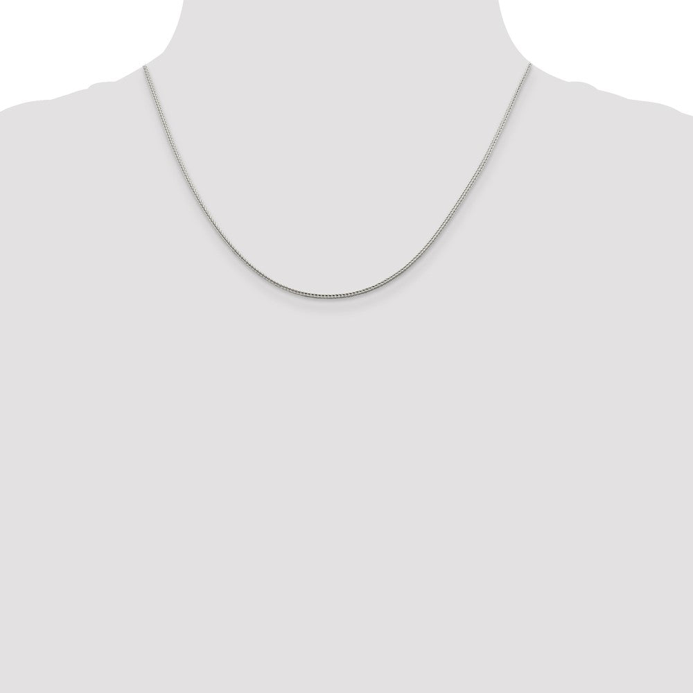 18 Inch Sterling Silver 1.45mm Diamond-Cut Round Franco Chain W/2In Ext.