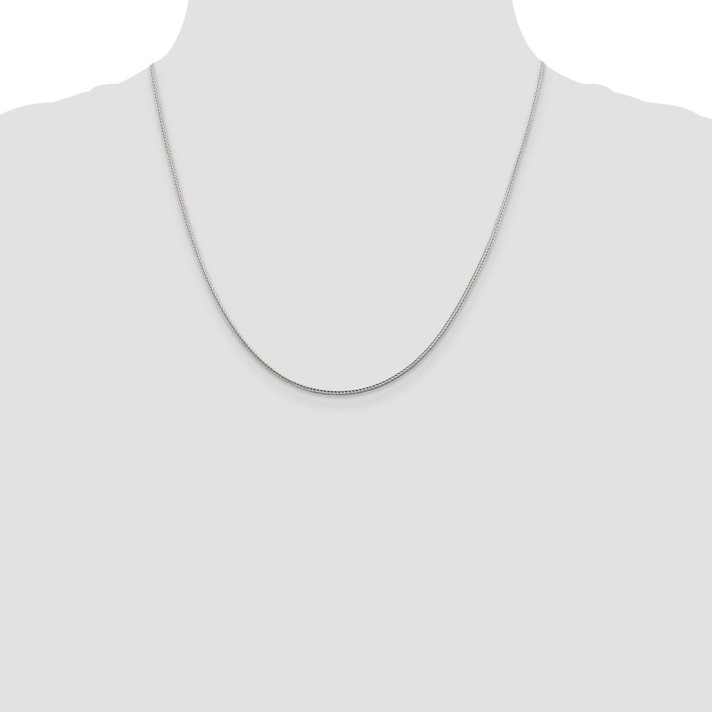 20 Inch Sterling Silver 1.45mm Diamond-Cut Round Franco Chain Necklace