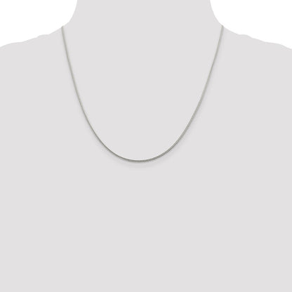 20 Inch Sterling Silver 1.45mm Diamond-Cut Round Franco Chain Necklace