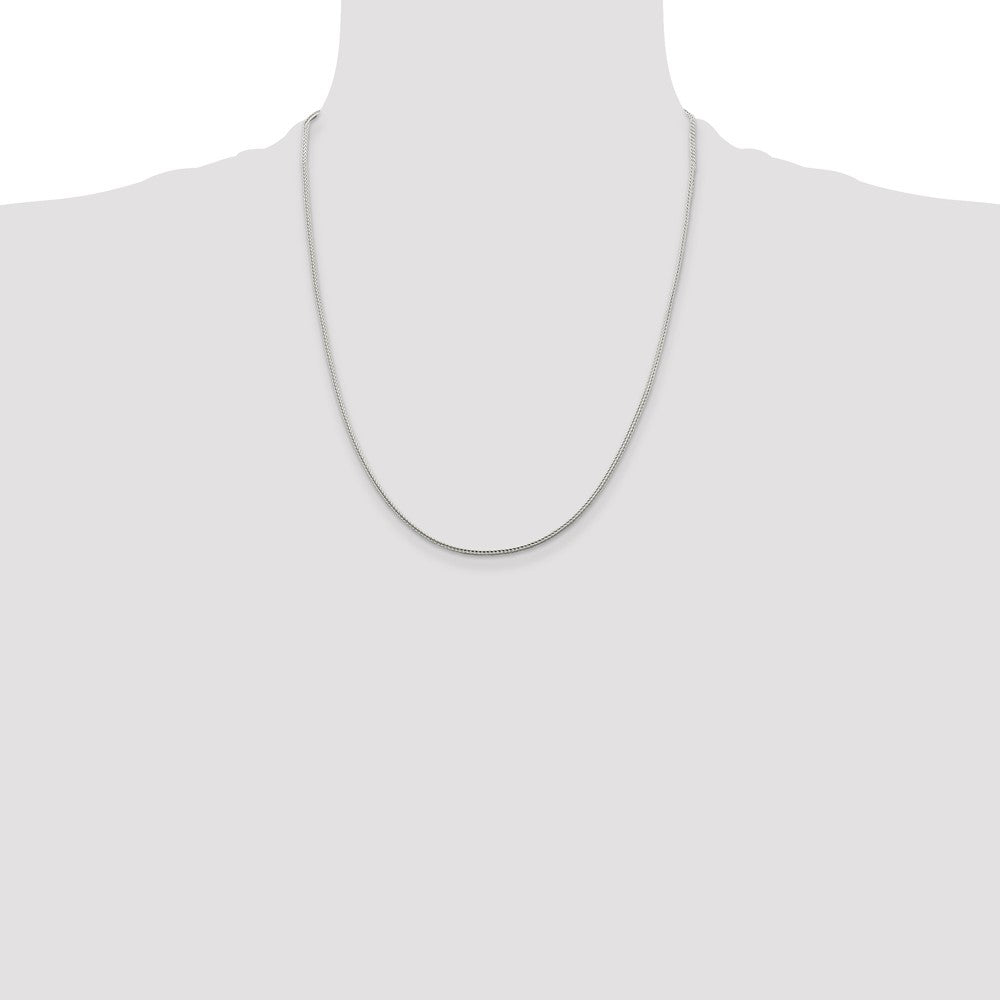 22 Inch Sterling Silver 1.45mm Diamond-Cut Round Franco Chain Necklace