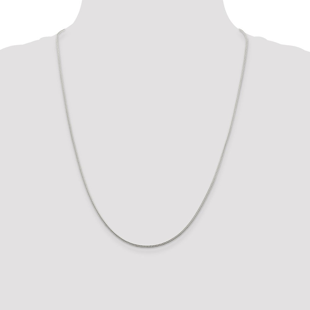 24 Inch Sterling Silver 1.45mm Diamond-Cut Round Franco Chain Necklace