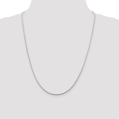 24 Inch Sterling Silver 1.45mm Diamond-Cut Round Franco Chain Necklace