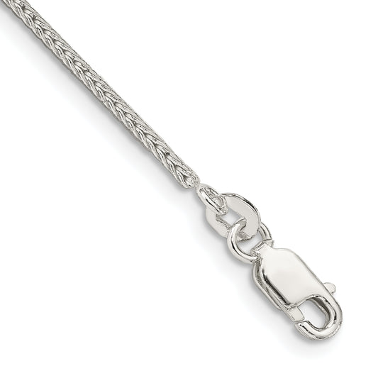 7 Inch Sterling Silver 1.45mm Diamond-Cut Round Franco Chain