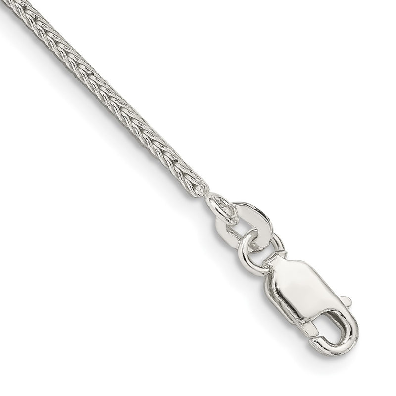 8 Inch Sterling Silver 1.45mm Diamond-Cut Round Franco Chain Bracelet