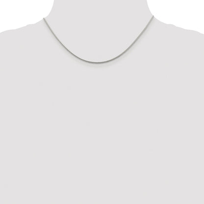 Sterling Silver Rhodium-Plated 1.45mm Diamond-Cut Round Franco Chain