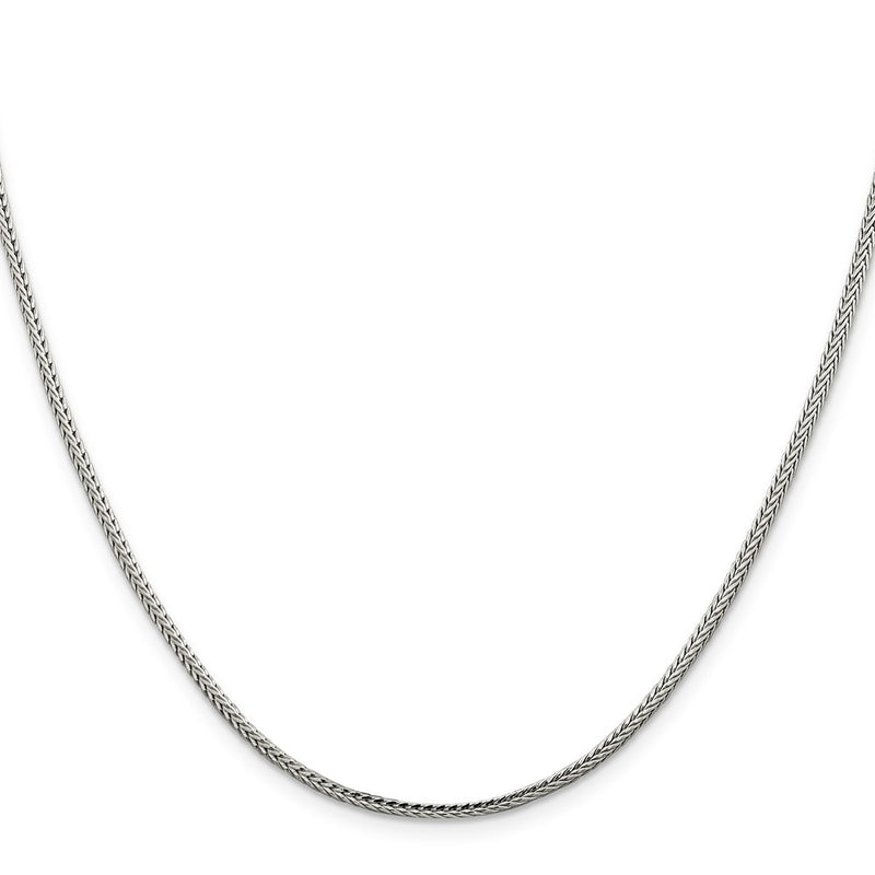 30 Inch Sterling Silver 2mm Diamond-Cut Round Franco Chain Necklace