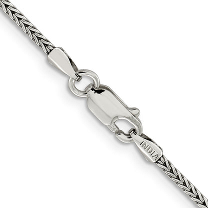 30 Inch Sterling Silver 2mm Diamond-Cut Round Franco Chain