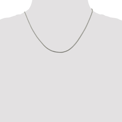 18 Inch Sterling Silver 2mm Diamond-Cut Round Franco Chain Necklace