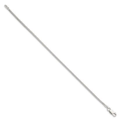 7 Inch Sterling Silver 2mm Diamond-Cut Round Franco Chain