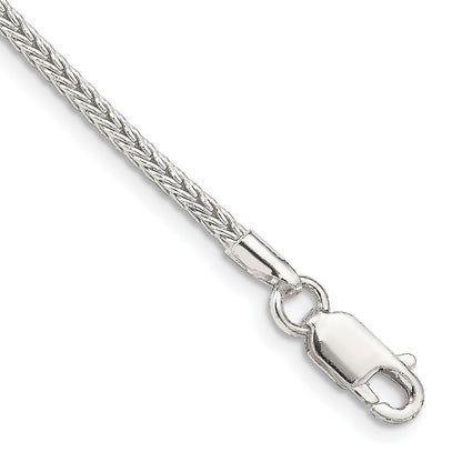 7 Inch Sterling Silver 2mm Diamond-Cut Round Franco Chain