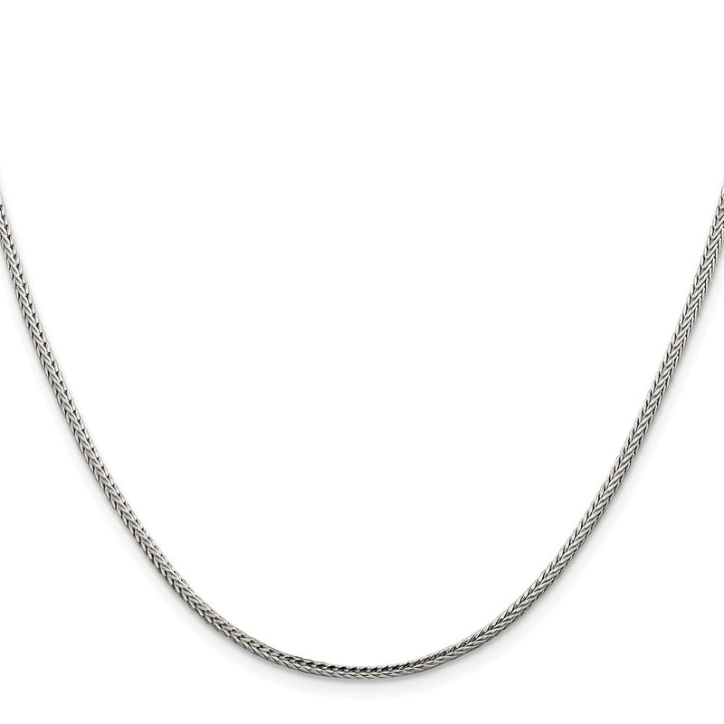 Sterling Silver Rhodium-Plated 2mm Diamond-Cut Round Franco Chain
