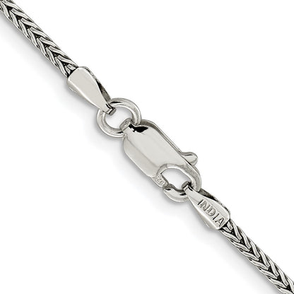 Sterling Silver Rhodium-Plated 2mm Diamond-Cut Round Franco Chain