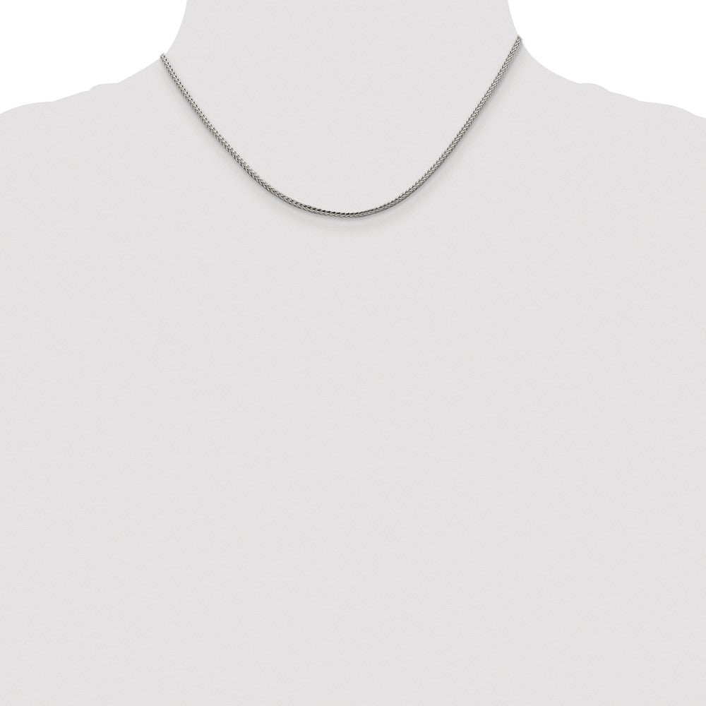 Sterling Silver Rhodium-Plated 2mm Diamond-Cut Round Franco Chain