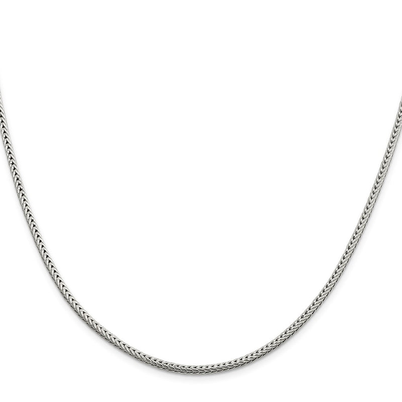 26 Inch Sterling Silver 2.5mm Diamond-Cut Round Franco Chain Necklace