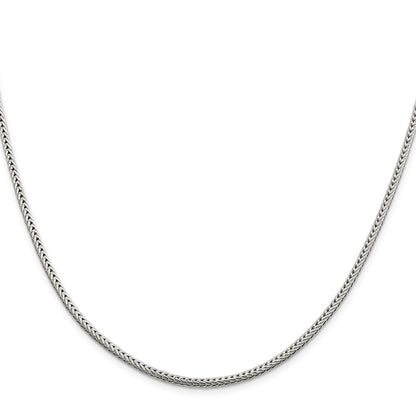 30 Inch Sterling Silver 2.5mm Diamond-Cut Round Franco Chain Necklace