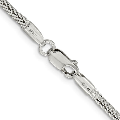 20 Inch Sterling Silver 2.5mm Diamond-Cut Round Franco Chain Necklace