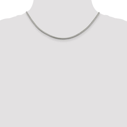16 Inch Sterling Silver 2.5mm Diamond-Cut Round Franco Chain Necklace