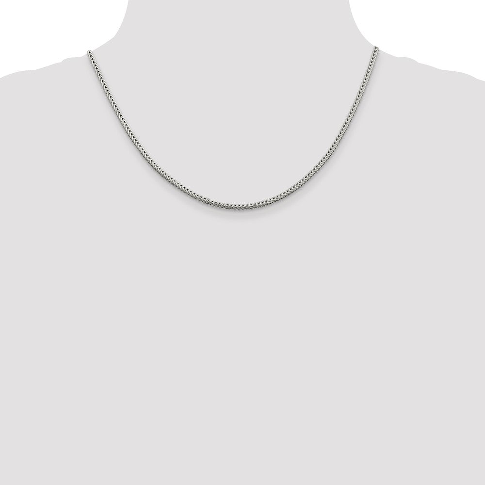 18 Inch Sterling Silver 2.5mm Diamond-Cut Round Franco Chain Necklace