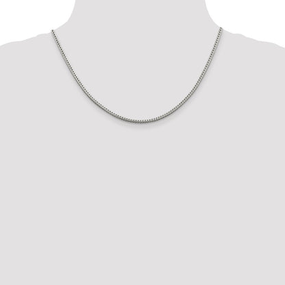 18 Inch Sterling Silver 2.5mm Diamond-Cut Round Franco Chain Necklace