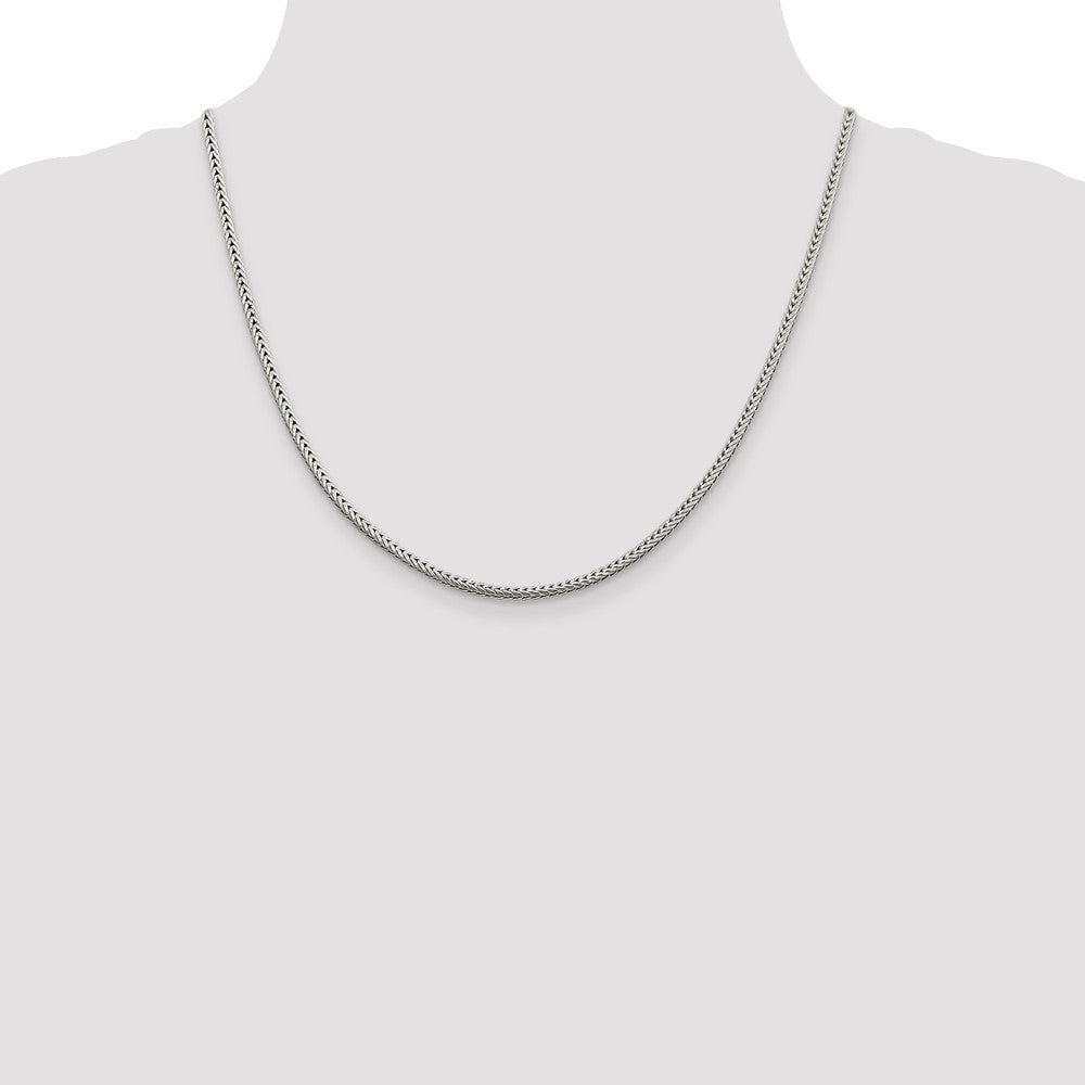 20 Inch Sterling Silver 2.5mm Diamond-Cut Round Franco Chain Necklace