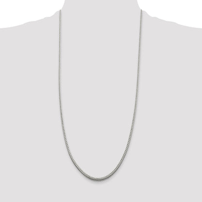 30 Inch Sterling Silver 2.5mm Diamond-Cut Round Franco Chain Necklace