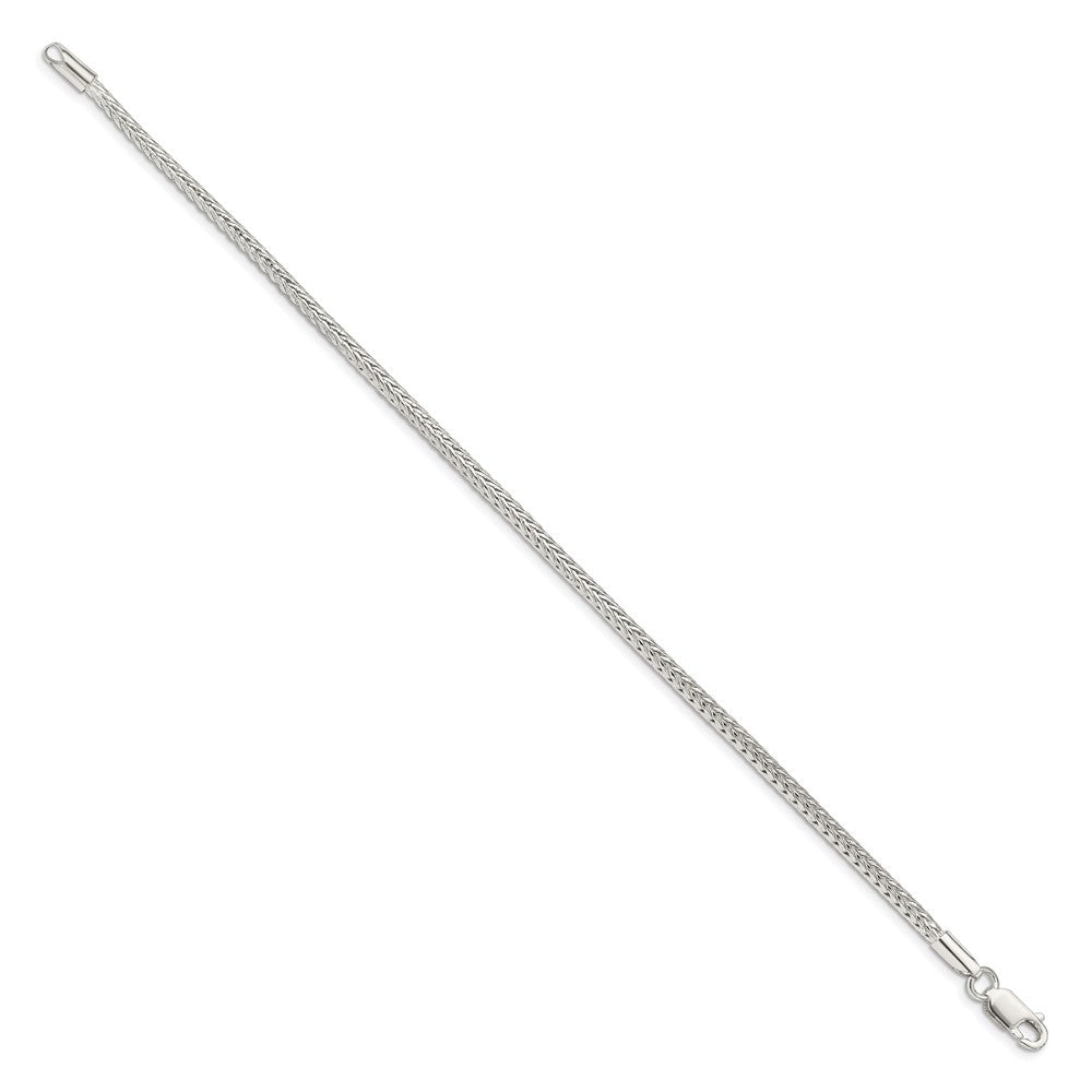 8 Inch Sterling Silver 2.5mm Diamond-Cut Round Franco Chain Bracelet