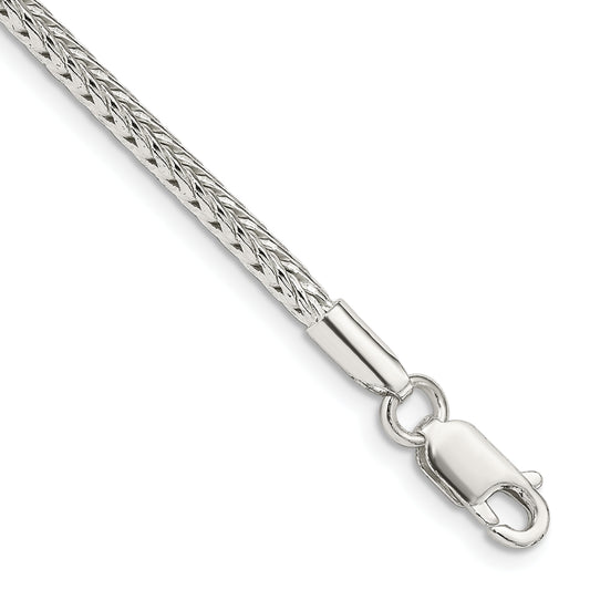 7 Inch Sterling Silver 2.5mm Diamond-Cut Round Franco Chain