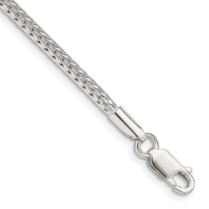 8 Inch Sterling Silver 2.5mm Diamond-Cut Round Franco Chain Bracelet