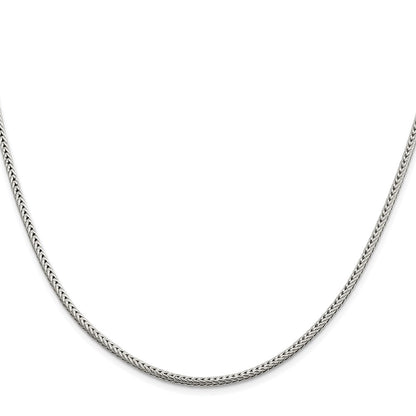Sterling Silver Rhodium-Plated 2.5mm Diamond-Cut Round Franco Chain