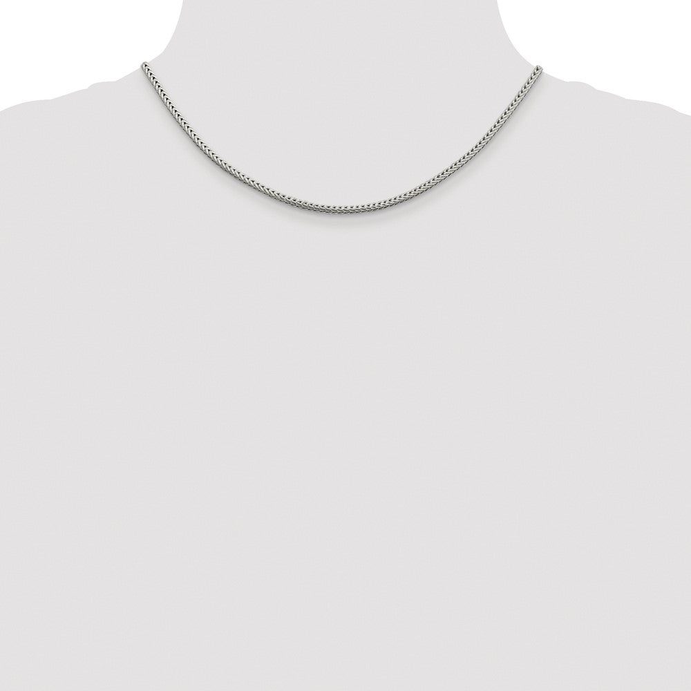 Sterling Silver Rhodium-Plated 2.5mm Diamond-Cut Round Franco Chain