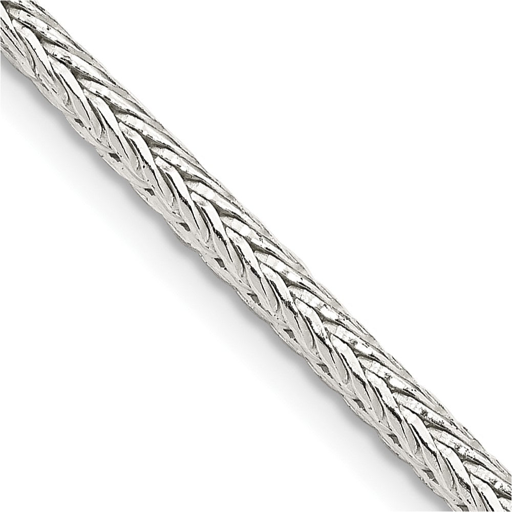 30 Inch Sterling Silver 2.5mm Diamond-Cut Round Franco Chain Necklace